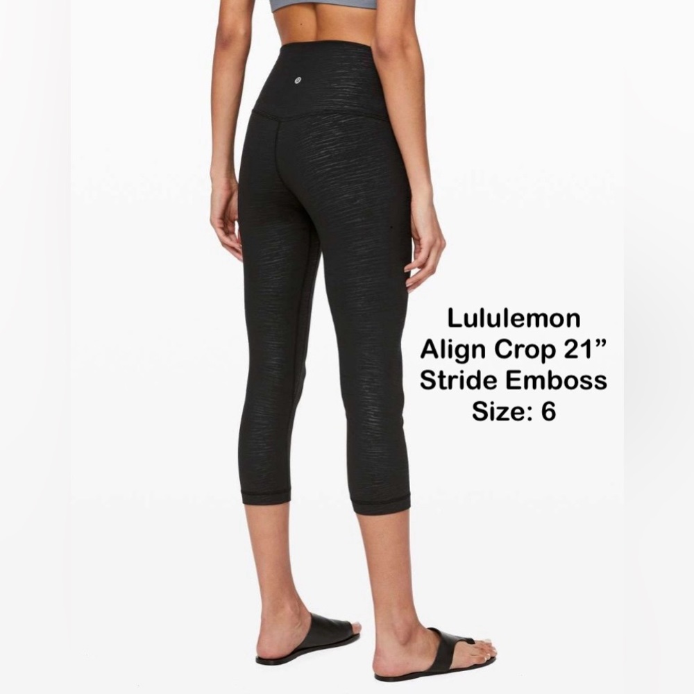 Lululemon Align Crop 21” Stride Emboss size 6